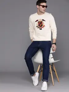 Louis Philippe Sport Brand Logo Embroidered Pure Cotton Sweatshirt