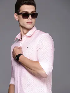 Louis Philippe Sport Smart Fit Geometric Printed Pure Cotton Casual Shirt