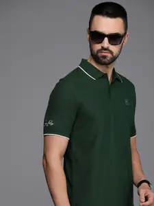 Louis Philippe Sport Solid Polo Collar Pure Cotton Slim Fit T-shirt