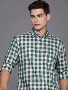 Louis Philippe Sport Slim Fit Checked Pure Cotton Casual Shirt