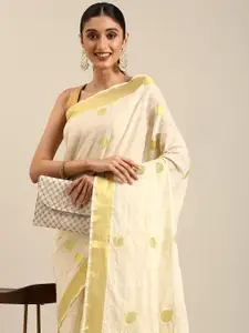 Thara Sarees Woven Design Zari Pure Cotton Kasavu Saree
