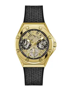 GUESS Women Printed Dial & Textured Straps Analogue Watch GW0620L2