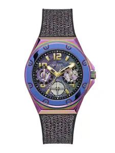 GUESS Women Textured Dial & Embellished Straps Analogue Multi Function Watch GW0620L4