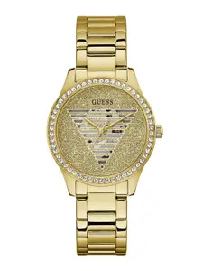 GUESS Women Embellished Dial & Stainless Steel Bracelet Style Analogue Watch GW0605L2