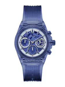 GUESS Women Embellished Dial Textured Straps Analogue Watch GW0438L3