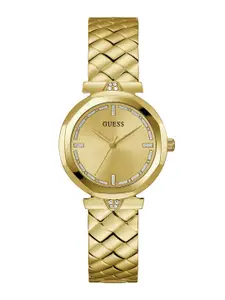 GUESS Women Embellished Dial & Stainless Steel Straps Analogue Watch GW0613L2
