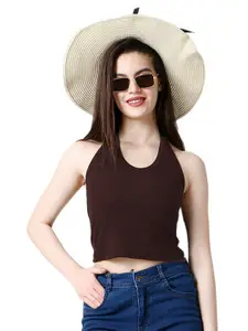 CareDone Halter Neck Fitted Crop Top