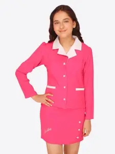 CUTECUMBER Girls Shirt Collar Coat With Skirt