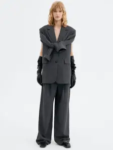 MANGO Notched Lapel Collar Formal Blazer