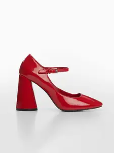 MANGO Round-Toe Block Heel Mary Janes
