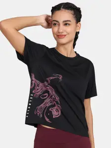 Zelocity by Zivame Graphic Printed Moisture-Wicking T-Shirt