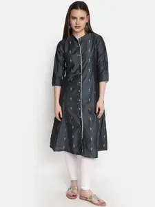 V-Mart Geometric Embroidered A-Line Kurta