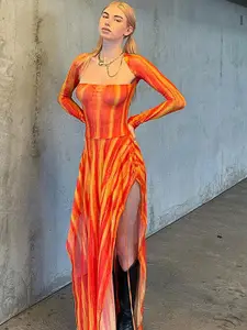 LULU & SKY Abstract Printed Maxi Dress
