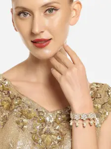 Zaveri Pearls Gold-Plated Kundan & Stones Wraparound Bracelet