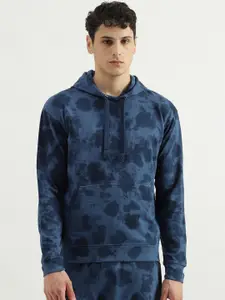 United Colors of Benetton Abstract Printed Cotton Hooded Pullover Sweatshirt