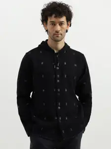 United Colors of Benetton Self Design Hooded Cotton Reversible Tailored Jacket