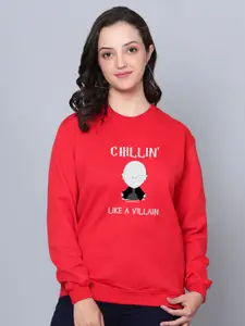 Fashion And Youth Graphic Printed Fleece Pullover Sweatshirt