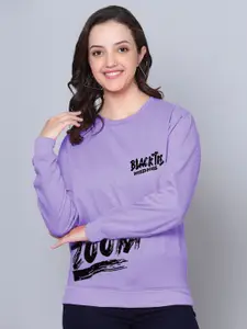 Fashion And Youth Typography Printed Round Neck Fleece Sweatshirt
