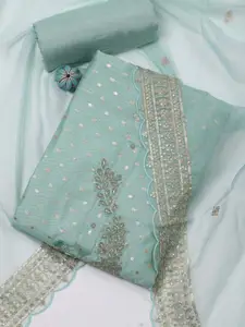 Meena Bazaar Woven Design Sequinned Unstitched Dress Material