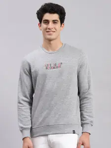 Monte Carlo Typography Printed Round Neck Pullover Sweatshirt