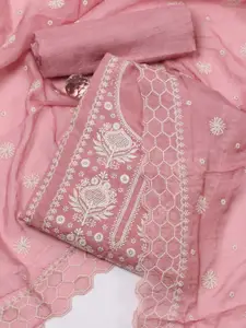 Meena Bazaar Ethnic Motifs Embroidered Organza Unstitched Dress Material