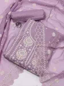 Meena Bazaar Printed Organza Unstitched Dress Material