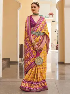 Saree mall Ethnic Motifs Printed Zari Patola Sarees