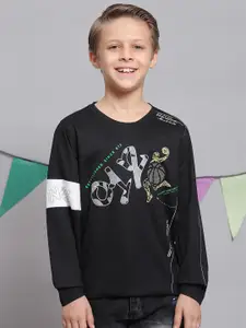 Monte Carlo Boys Typography Printed Long Sleeves Cotton T-Shirt