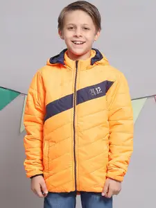 Monte Carlo Boys Colourblocked Hooded Lightweight Longline Padded Jacket