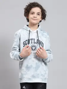 Monte Carlo Boys Typography Printed Hooded Pullover Sweatshirt