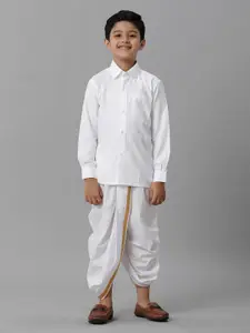 Ramraj Boys Long Sleeves Shirt With Dhoti Pants