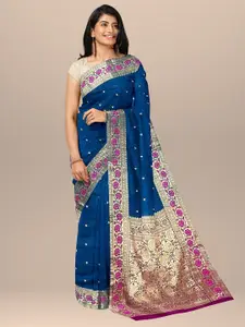 SARIKA Ethnic Motifs Woven Design Zari Silk Blend Banarasi Saree