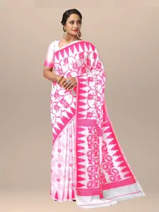SARIKA Ethnic Motifs Woven Design Zari Pure Cotton Jamdani Saree
