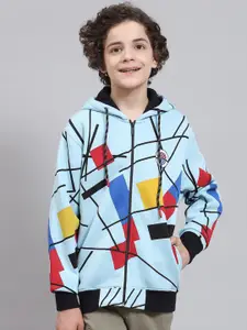 Monte Carlo Boys Graphic Printed Hooded Front-Open Sweatshirt