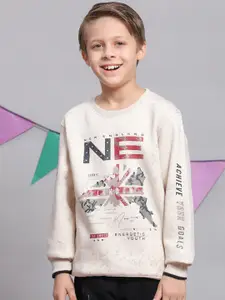Monte Carlo Boys Graphic Printed Round Neck Cotton Pullover Sweatshirt