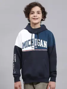 Monte Carlo Boys Colourblocked Hooded Cotton Pullover Sweatshirt