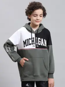 Monte Carlo Boys Colourblocked Hooded Cotton Pullover Sweatshirt