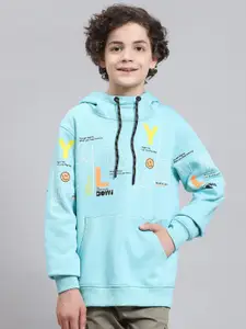 Monte Carlo Boys Typography Printed Hooded Pullover Sweatshirt