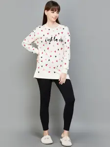 Ginger by Lifestyle Conversational Printed Long Sleeves Pure Cotton Night suits