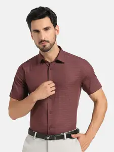Blackberrys TechPro Men Half Sleeve Dusty Pink Check Formal Shirts