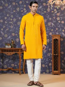 House of Pataudi Embroidered Straight Kurtas