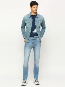 Pepe Jeans Washed Spread Collar Denim Jacket