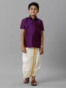 Ramraj Boys Shirt Collar Shirt With Dhoti Pants