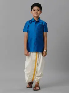 Ramraj Boys Shirt Collar Shirt with Dhoti Pant