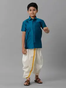 Ramraj Boys Shirt Collar Shirt with Dhoti Pants