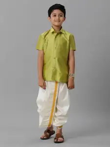 Ramraj Boys Shirt Collar Shirt & Dhoti Pants