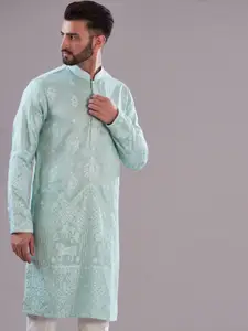 KASBAH CLOTHING NISHCHAIY SAJDEH Ethnic Motifs Embroidered Silk Kurta