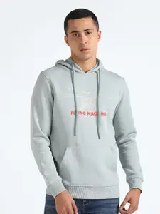 Flying Machine Typograpy Printed Hooded Pullover