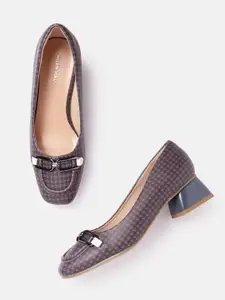 Allen Solly Printed Block Heel Pumps With Horsebit Detail