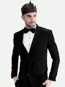 FRENCH CROWN Notched Lapel Collar Single-Breasted Blazer
